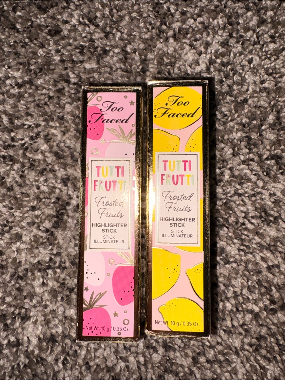 Too Faced Tutti Frutti Frosted Fruits Highlighter Sticks - Pink & Yellow